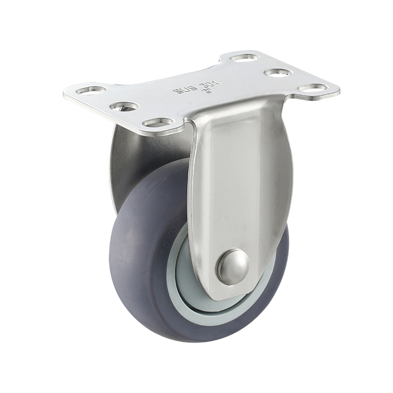 VIMA Rueda giratoria de servicio mediano de acero inoxidable TPR de 3 a 5 pulgadas
