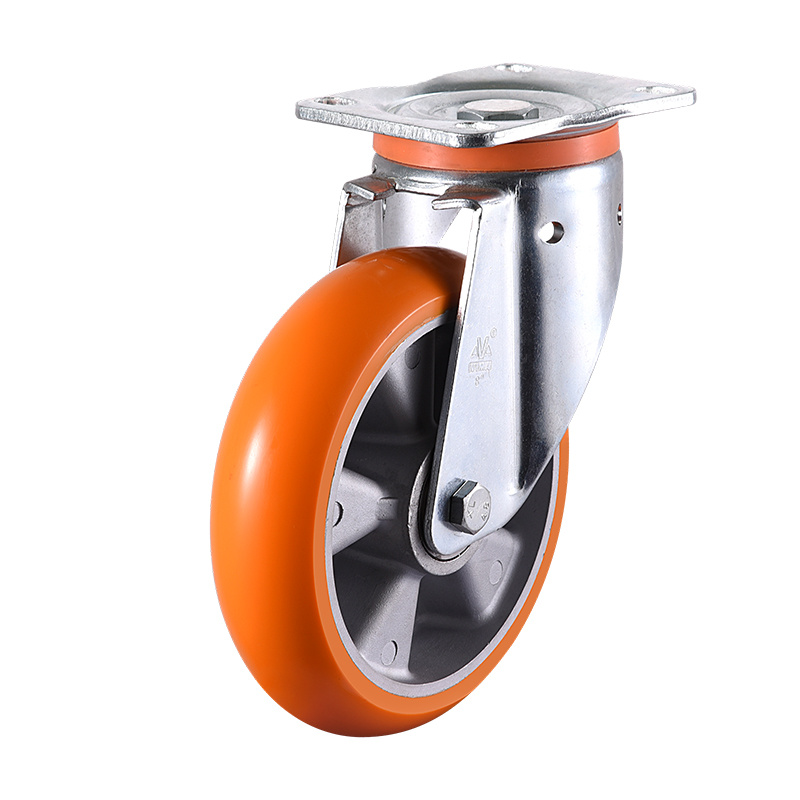 Rueda giratoria de servicio pesado VIMA Orange de 4 a 10 pulgadas de PU y aluminio europeo