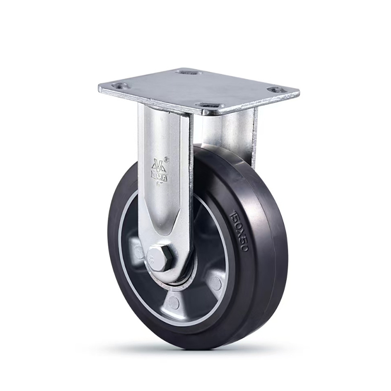 Rueda giratoria de servicio pesado de aluminio y goma VIMA Black de 4 a 8 pulgadas