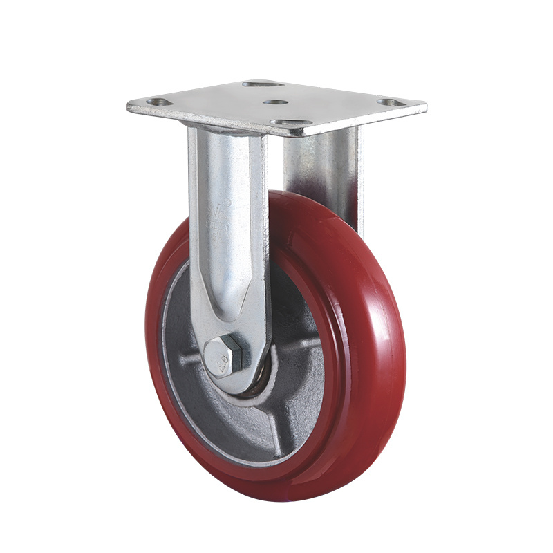VIMA Red 4Inch to 8Inch PU Iron Heavy Duty Caster