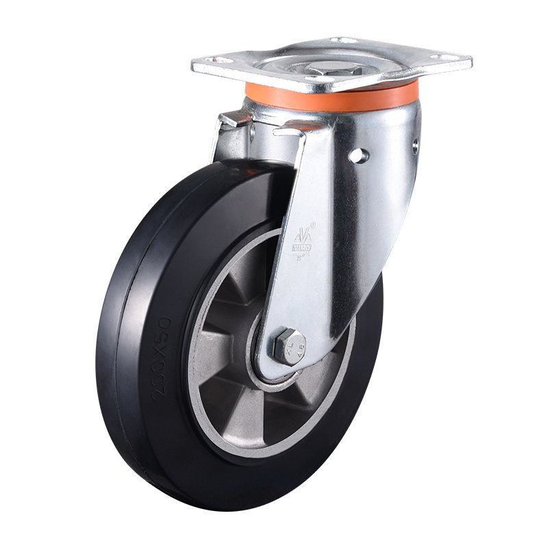 Rueda giratoria de servicio pesado de aluminio y goma VIMA de 4 a 10 pulgadas
