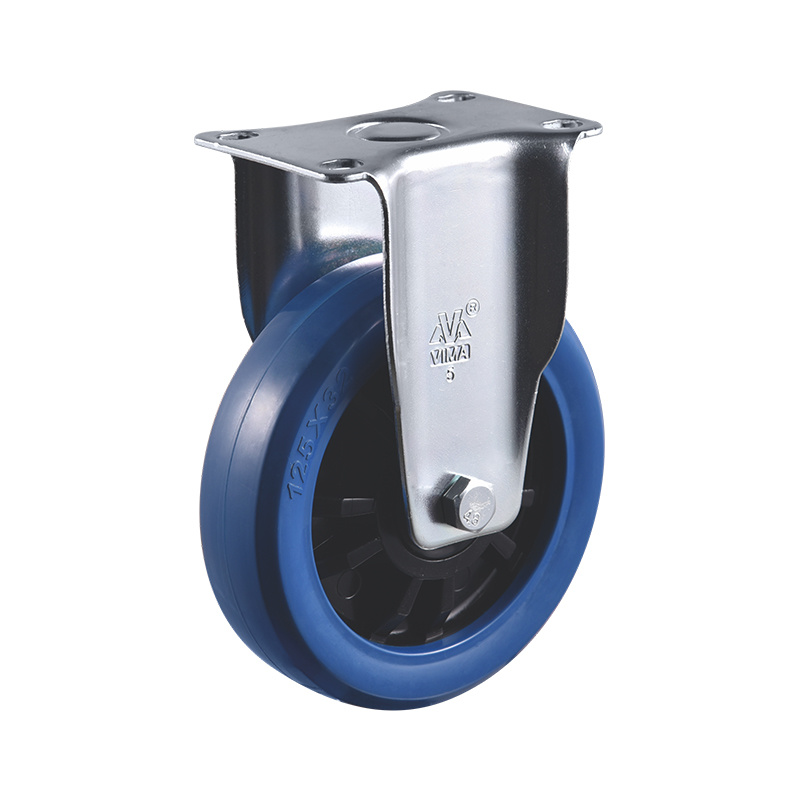 Rueda giratoria de servicio mediano VIMA Blue de 3 a 5 pulgadas con rodamiento de bolas de goma