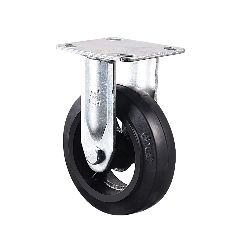 Rueda giratoria de servicio pesado VIMA Black de 4 a 8 pulgadas de goma y hierro