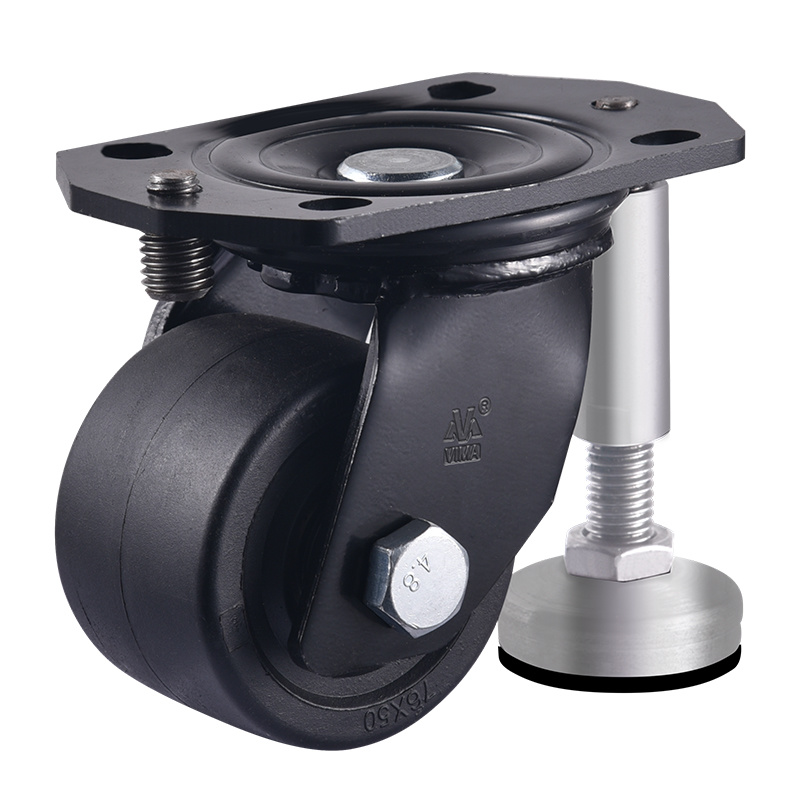 VIMA Black 2.5Inch a 3Inch PA Caster de baja gravedad central