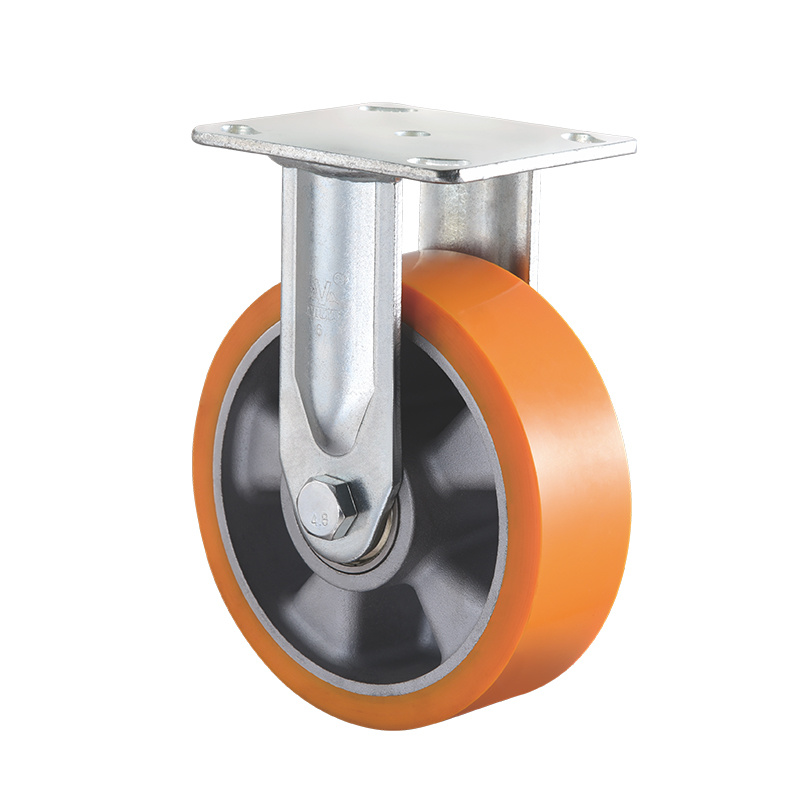 VIMA Orange Wide Side 4Inch to 8Inch PU Aluminum Heavy Duty Caster