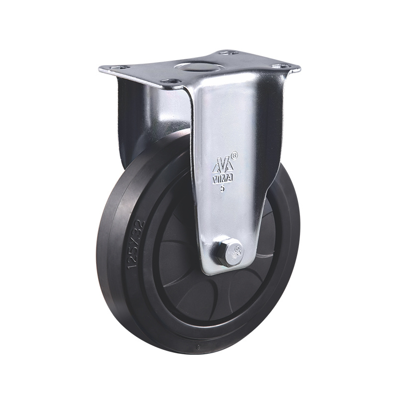 VIMA Black 3Inch to 5Inch Rubber Medium Duty Caster