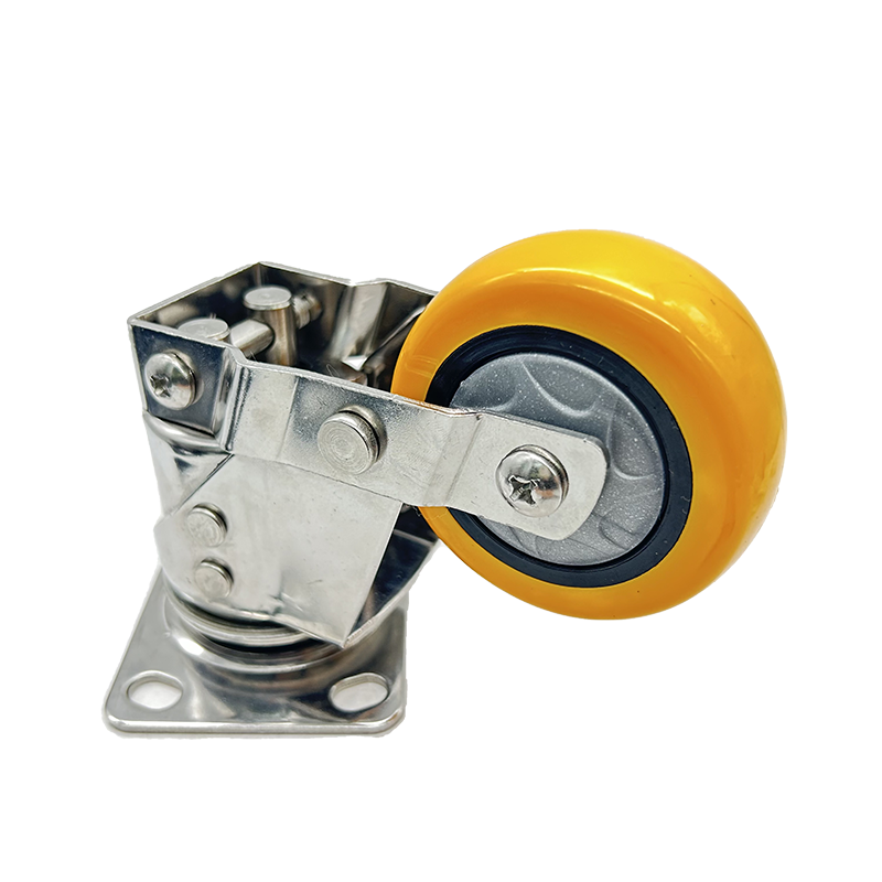 VIMA Orange 3Inch a 5Inch Rueda giratoria de absorción de impactos TPR PP Acero inoxidable de servicio mediano