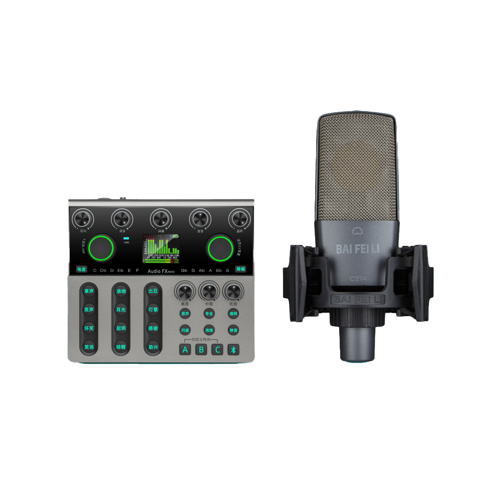 AUDIO FX mini + C214 professional live broadcast sound card set