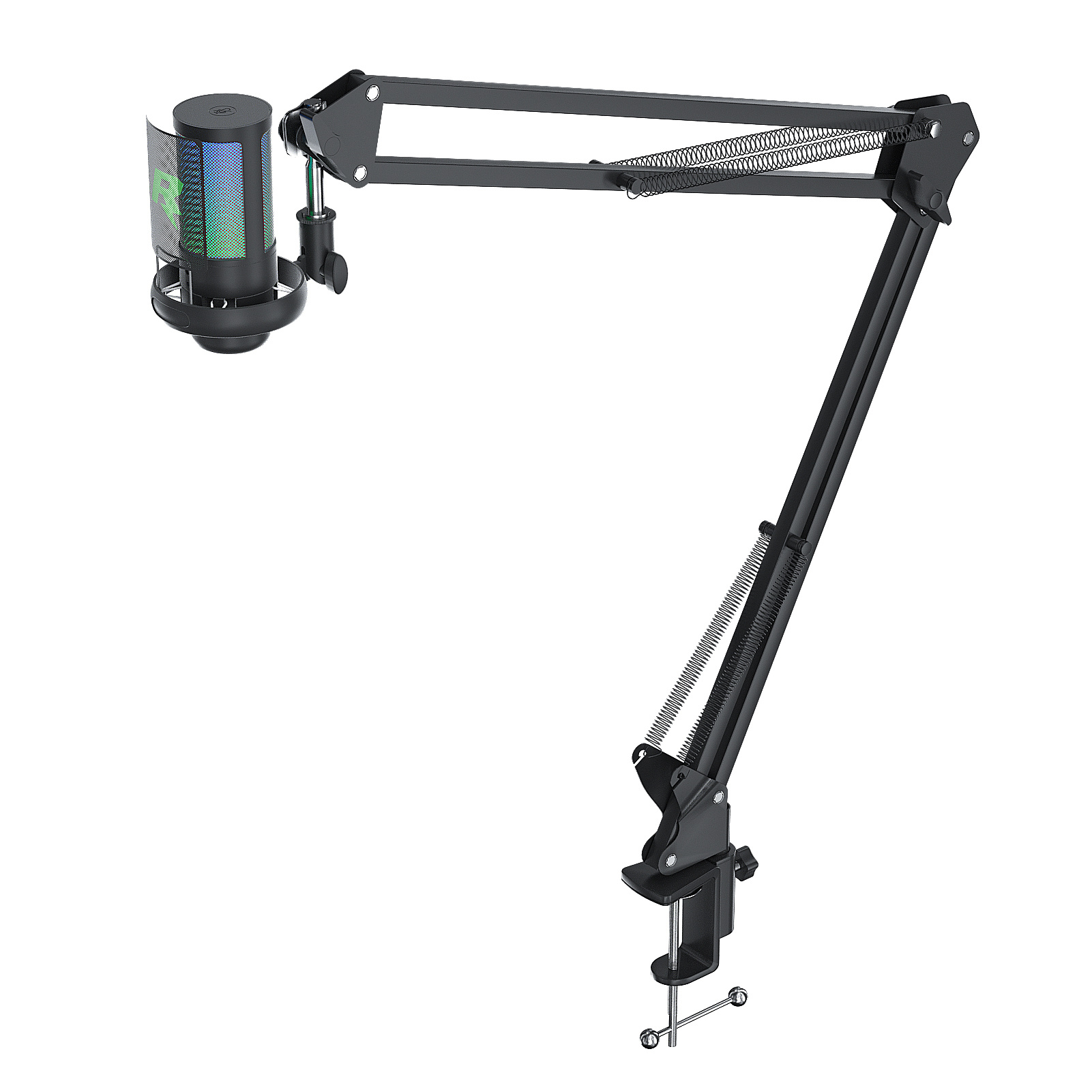 RG04 retractable arm RGB streaming and gaming studio condenser microphone