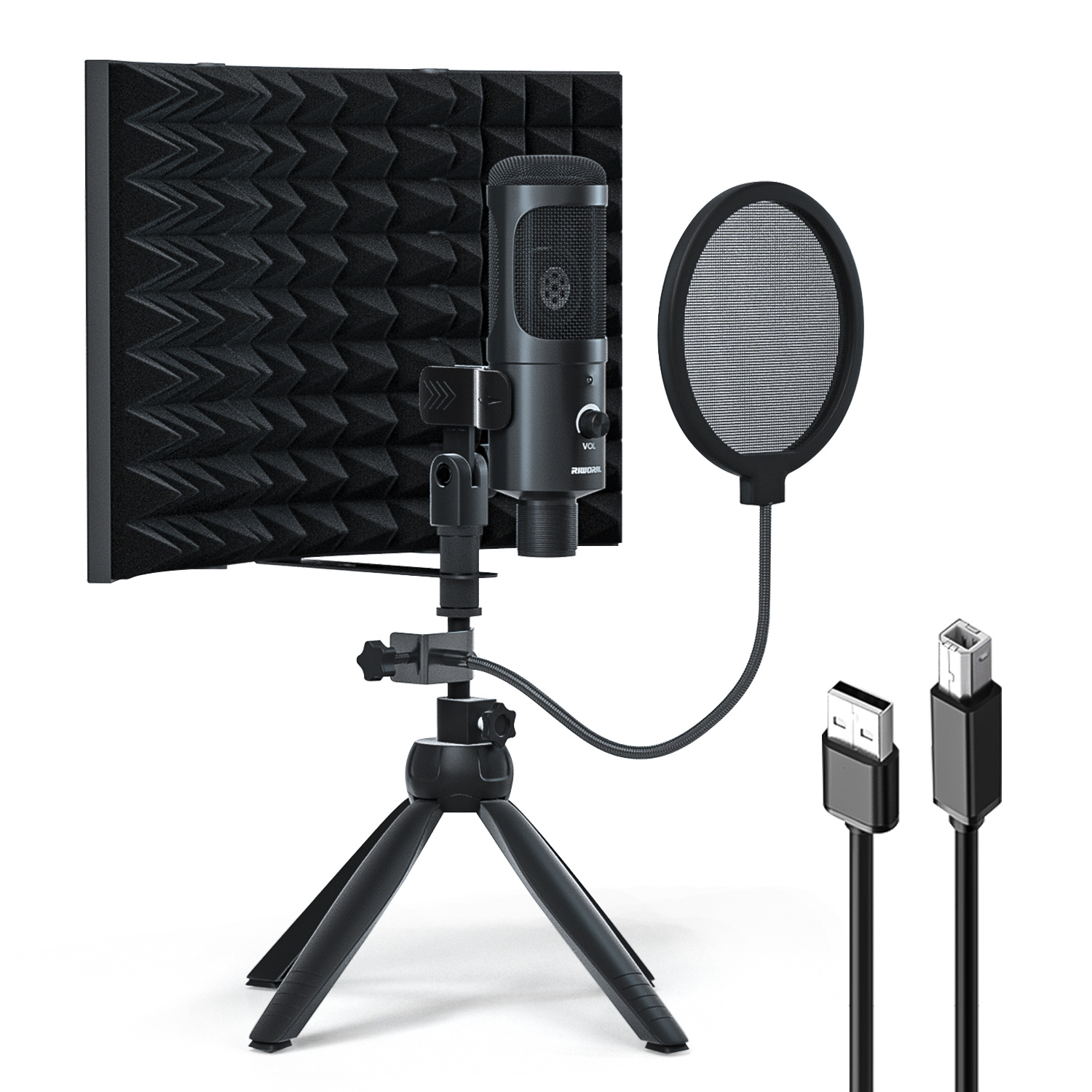 BV3 professional studio condenser microphone kit, with pop filter