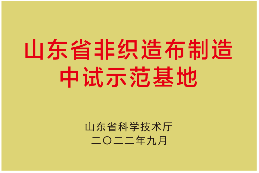 省非織造布制造中試示范基地