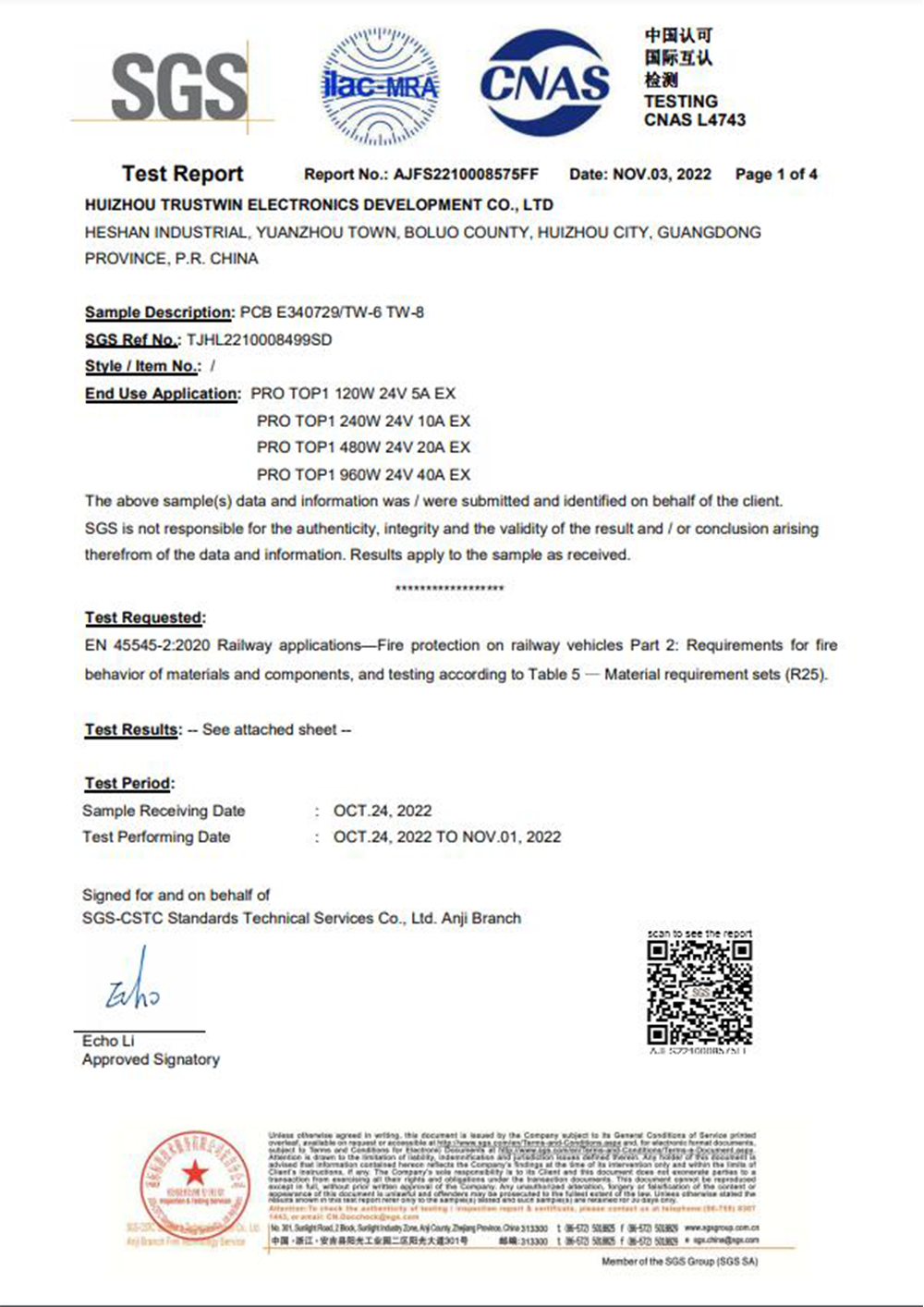 TJHL210008499SD - European Rail Transit Certification TJHL210008499SD - European Rail Transit Certification