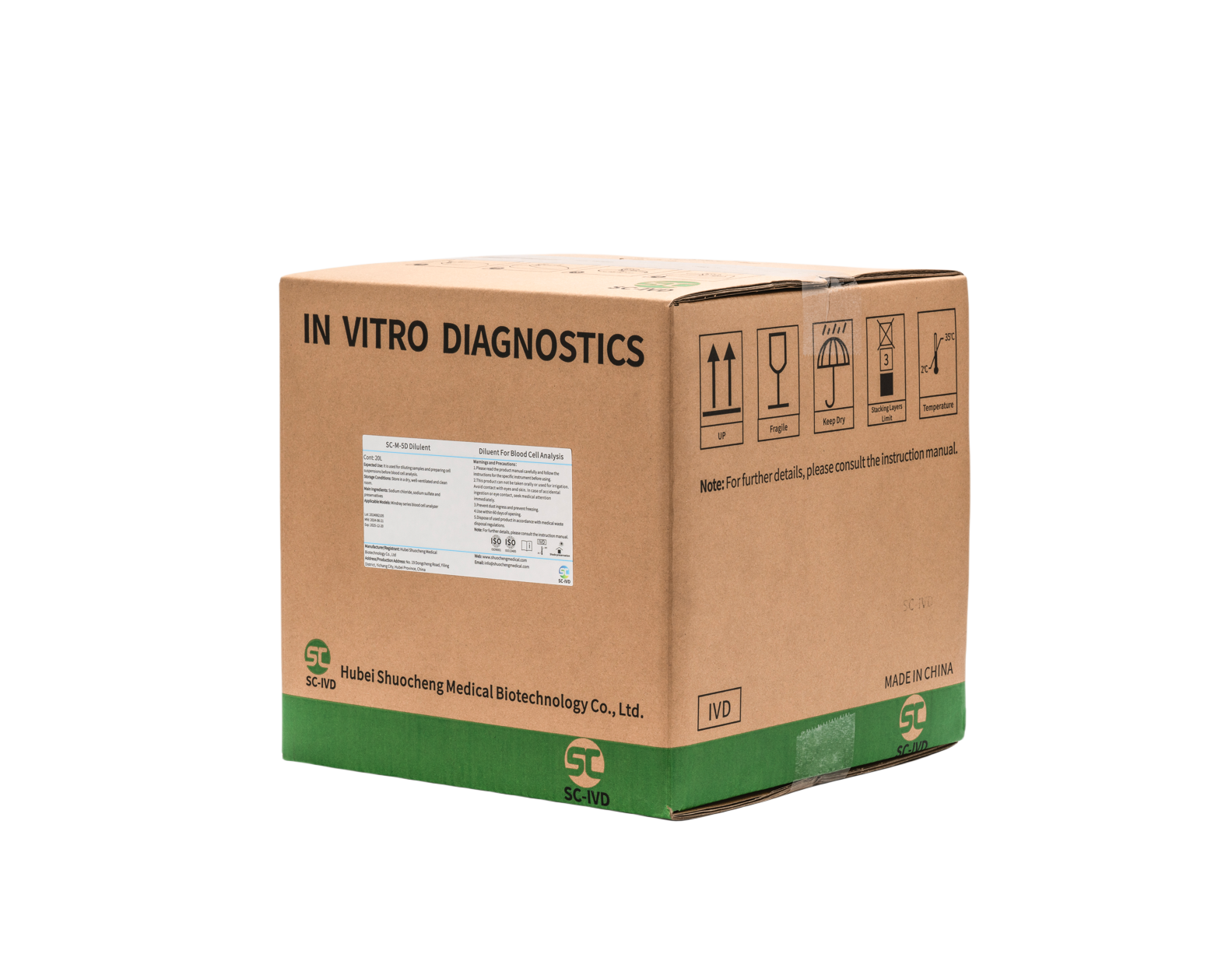 Blood Cell Counter Mindray Hematology Reagents Compatible Mindray Hematology Diluent M-5D, 20L