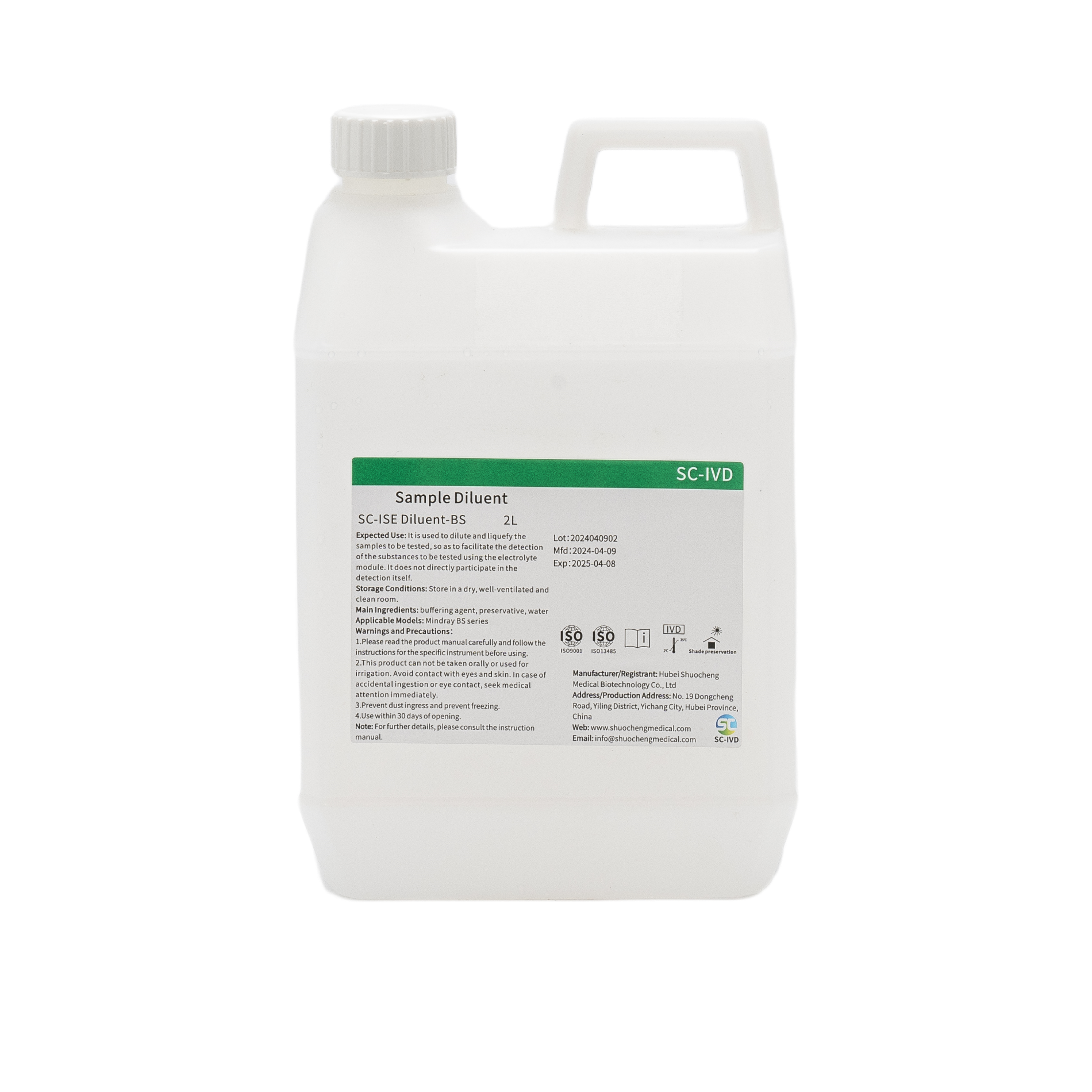 Diluição ISE adequada para soluções de ISE e detergentes de bioquímica da série Mindray BS