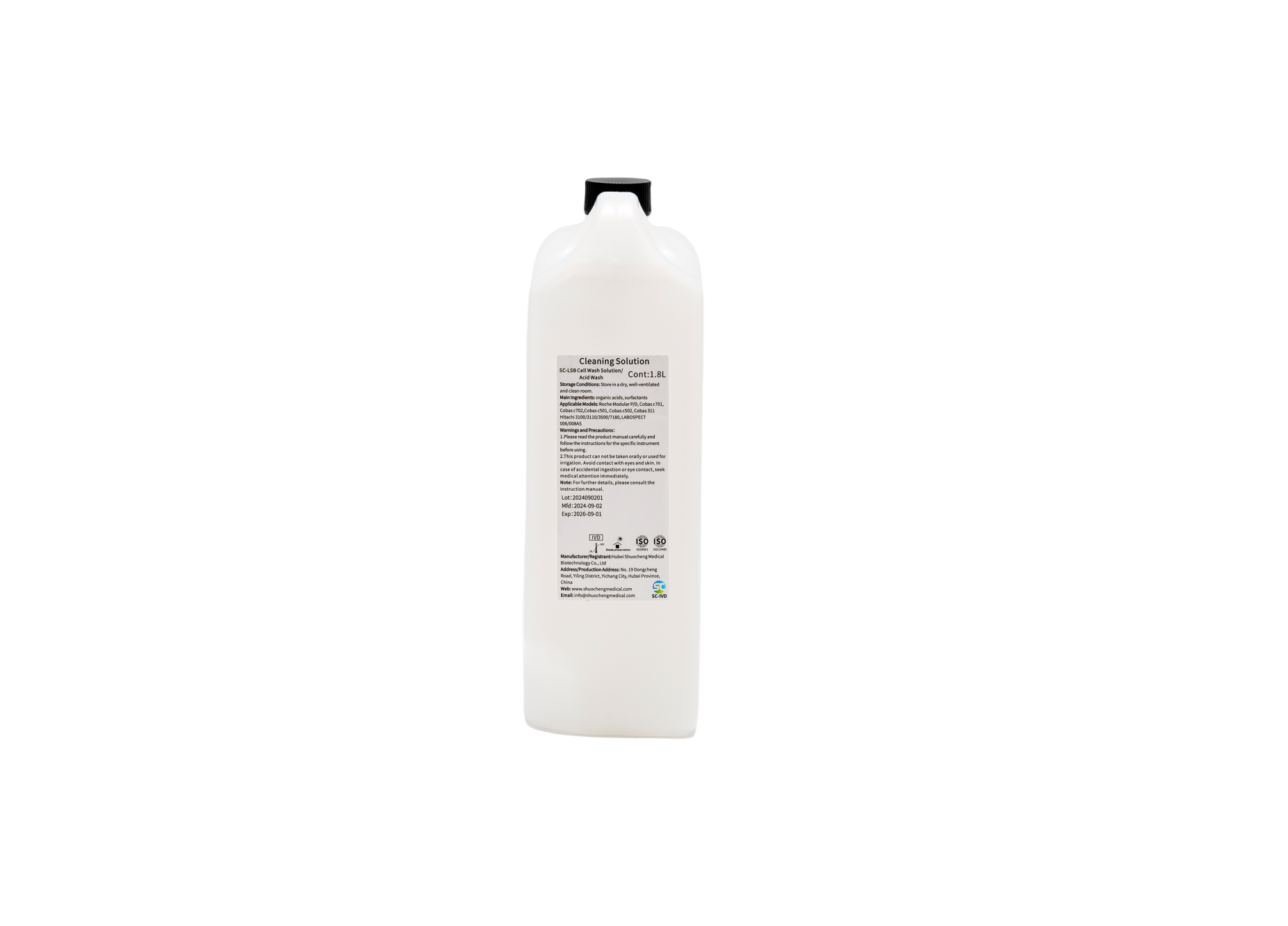 Solución de limpieza ácida SC-bioquímica LSB compatible con el limpiador de analizadores bioquímicos Roche