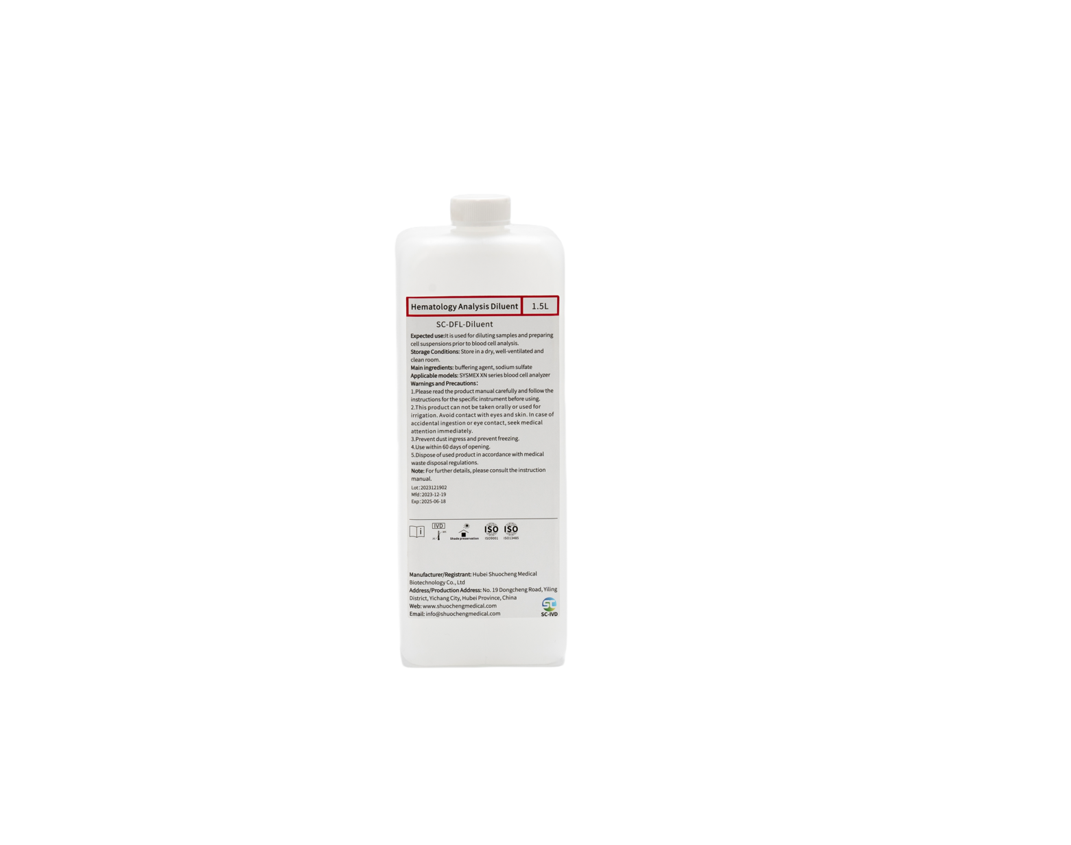 Compatible Reticulocyte Diluent with Sysmex XE series five-category automatic blood analyzer  1.5L
