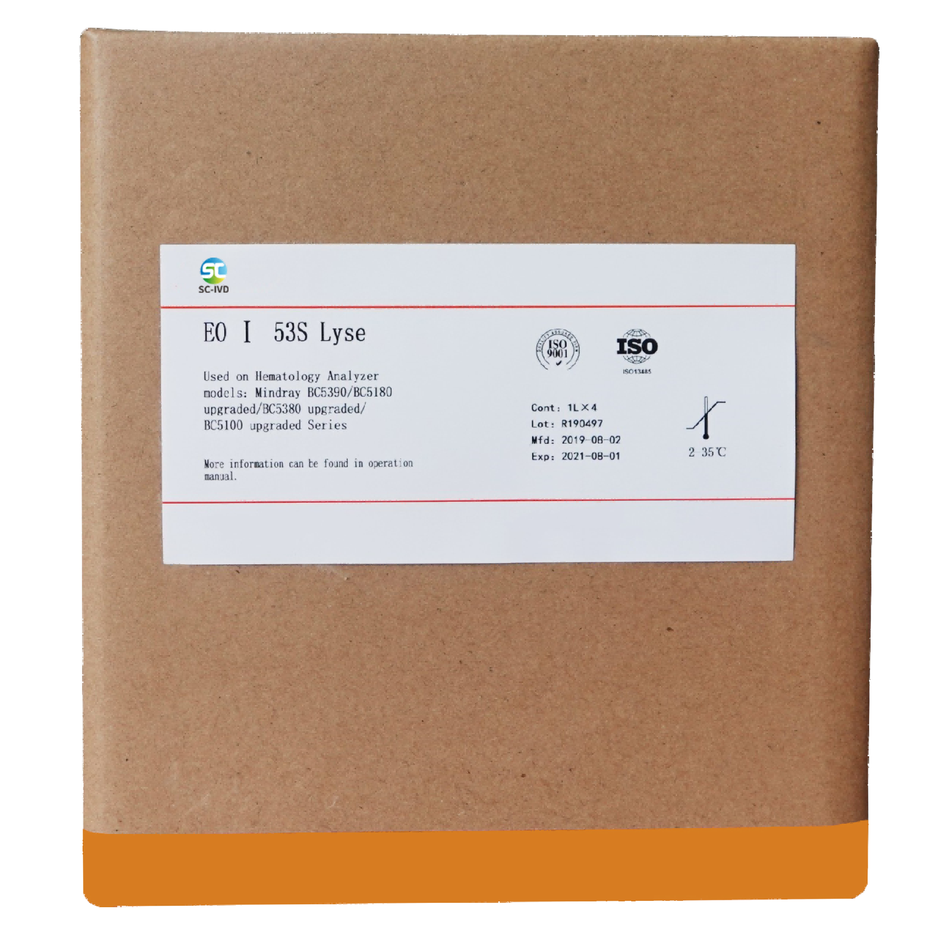 Reagente de Lise Hematologia Mindray compatível EO I 53S, 1L*4,4L