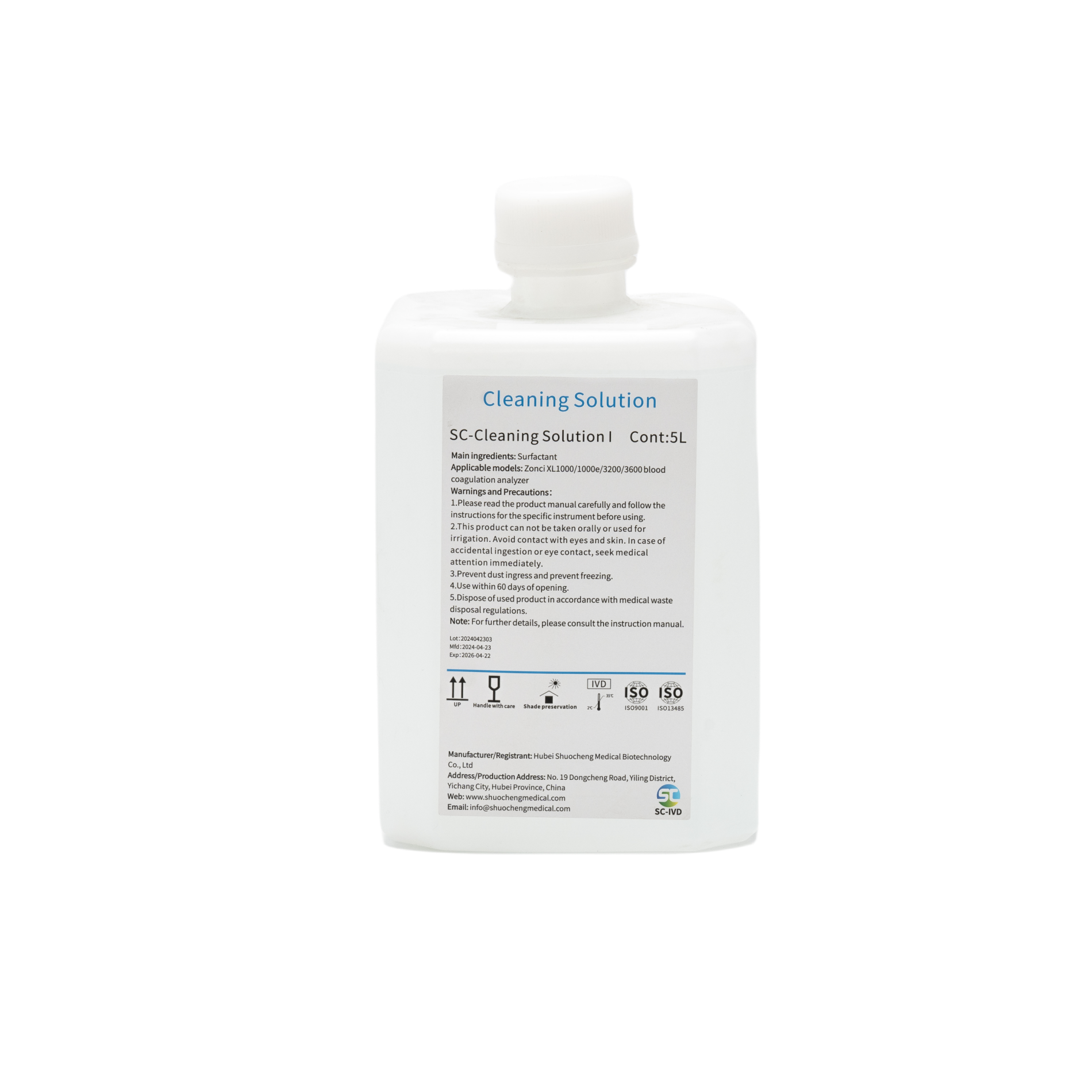 Zonci Cleaning Solution for Coagulation Analyzer Cleaner