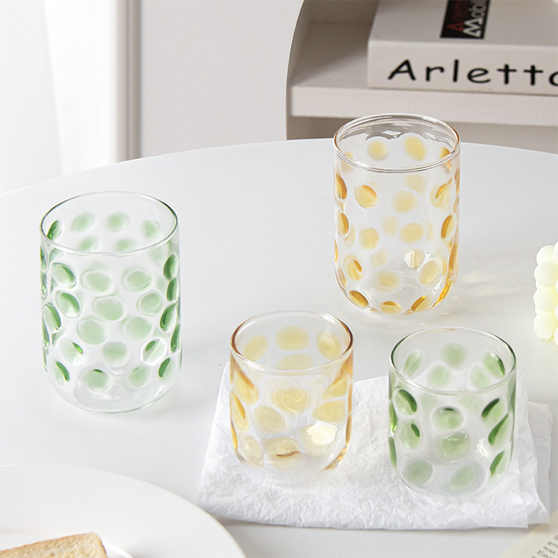 Transparent polka dot glass