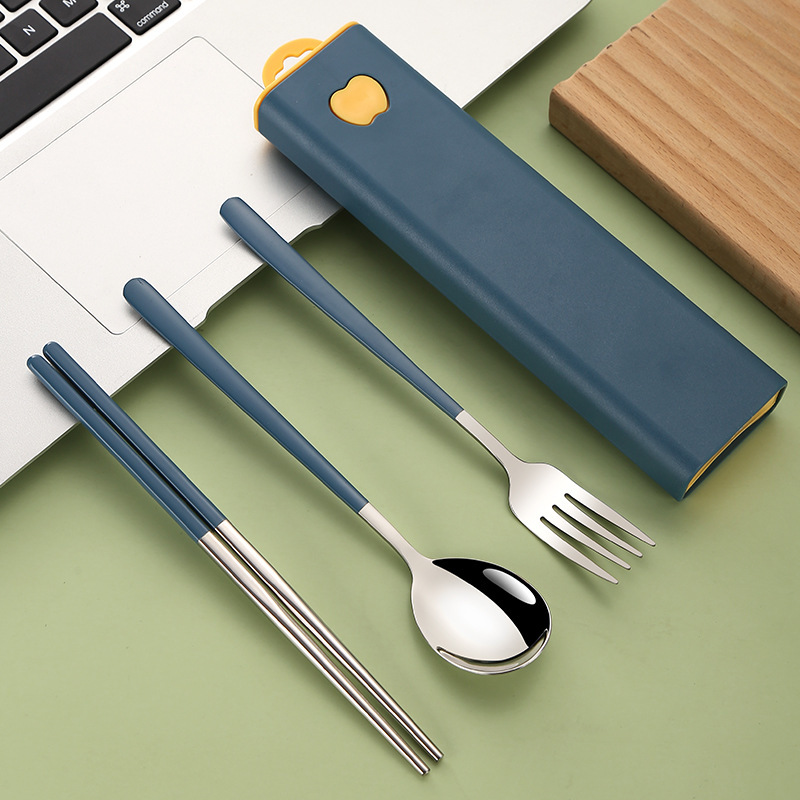 Outdoor travel cutlery three-piece set