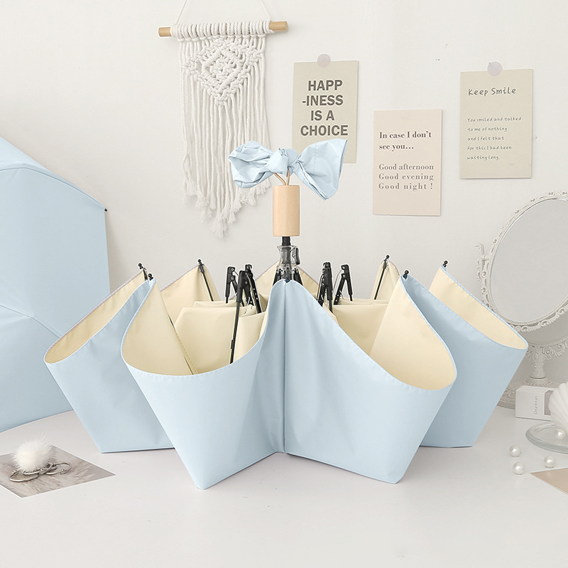 Small and clear solid color folding umbrella