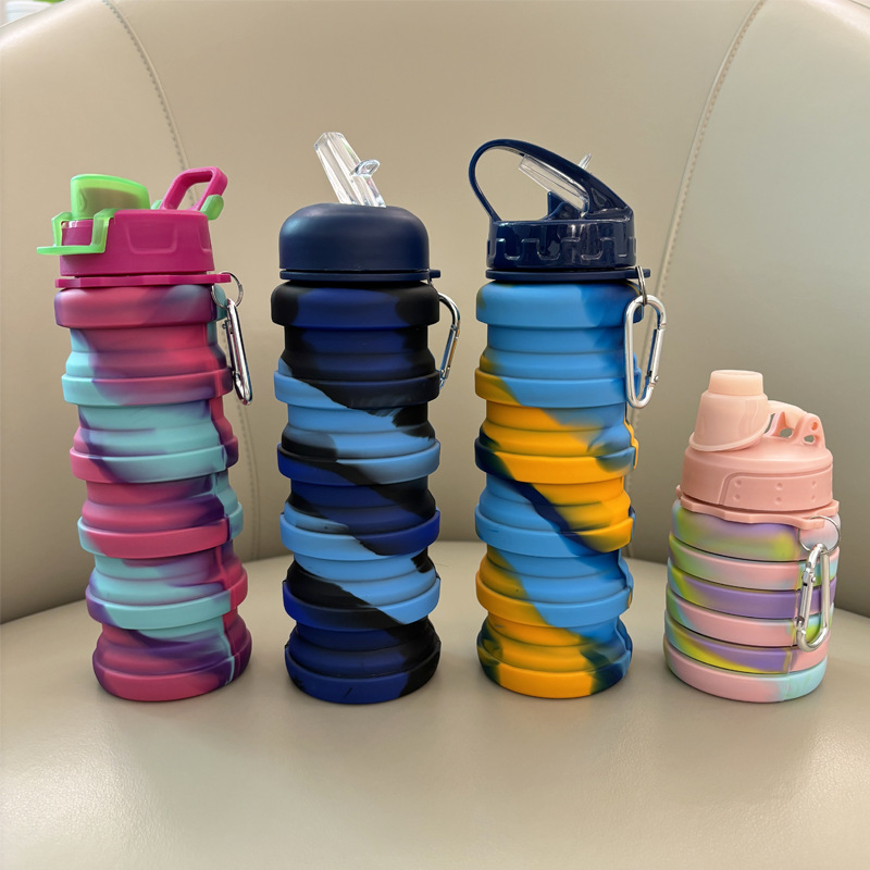 Sports silicone folding water cup