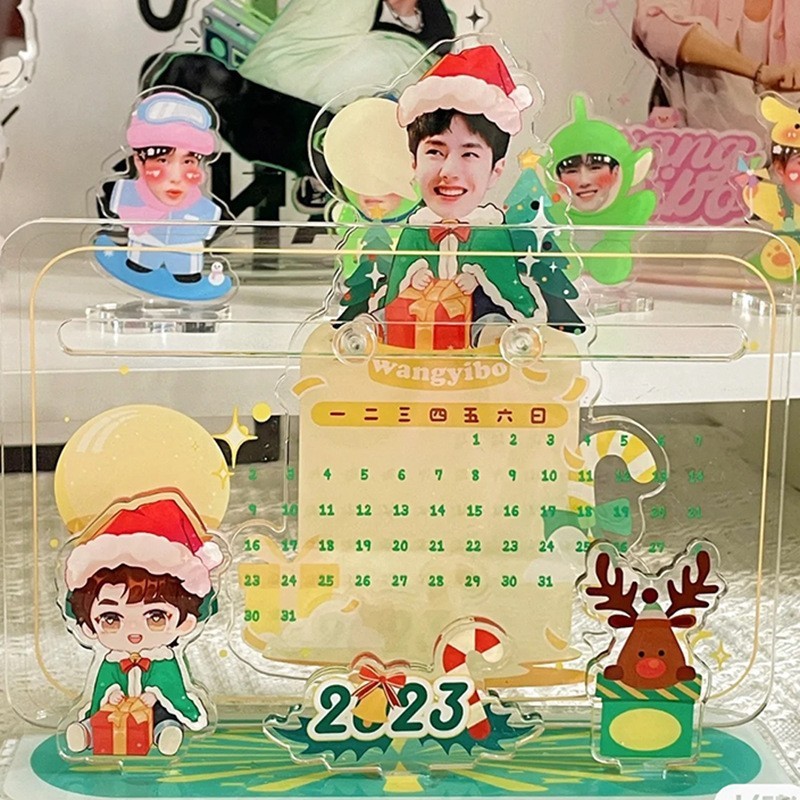 Revolving acrylic transparent desk calendar