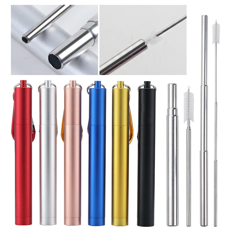 Stainless steel telescopic drinking tube