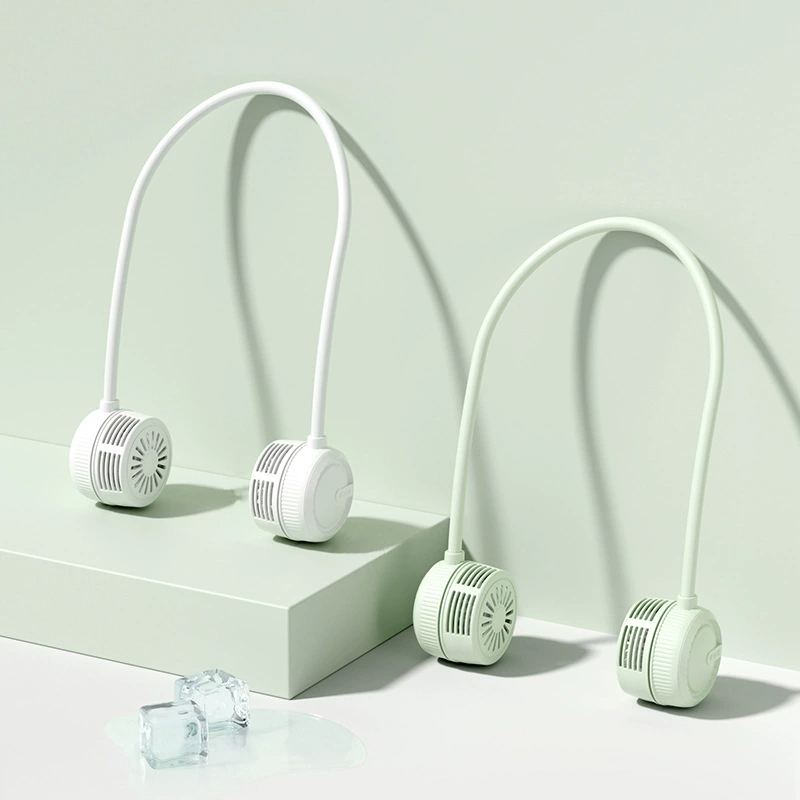 Silent folding neckband fan