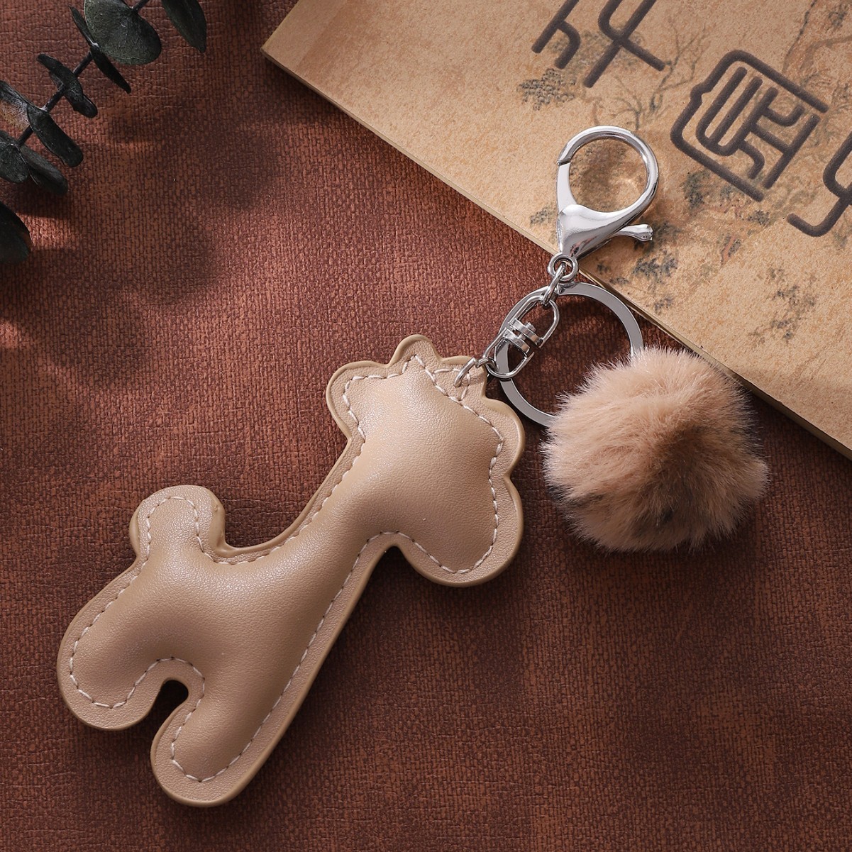 Giraffe-shaped keychain