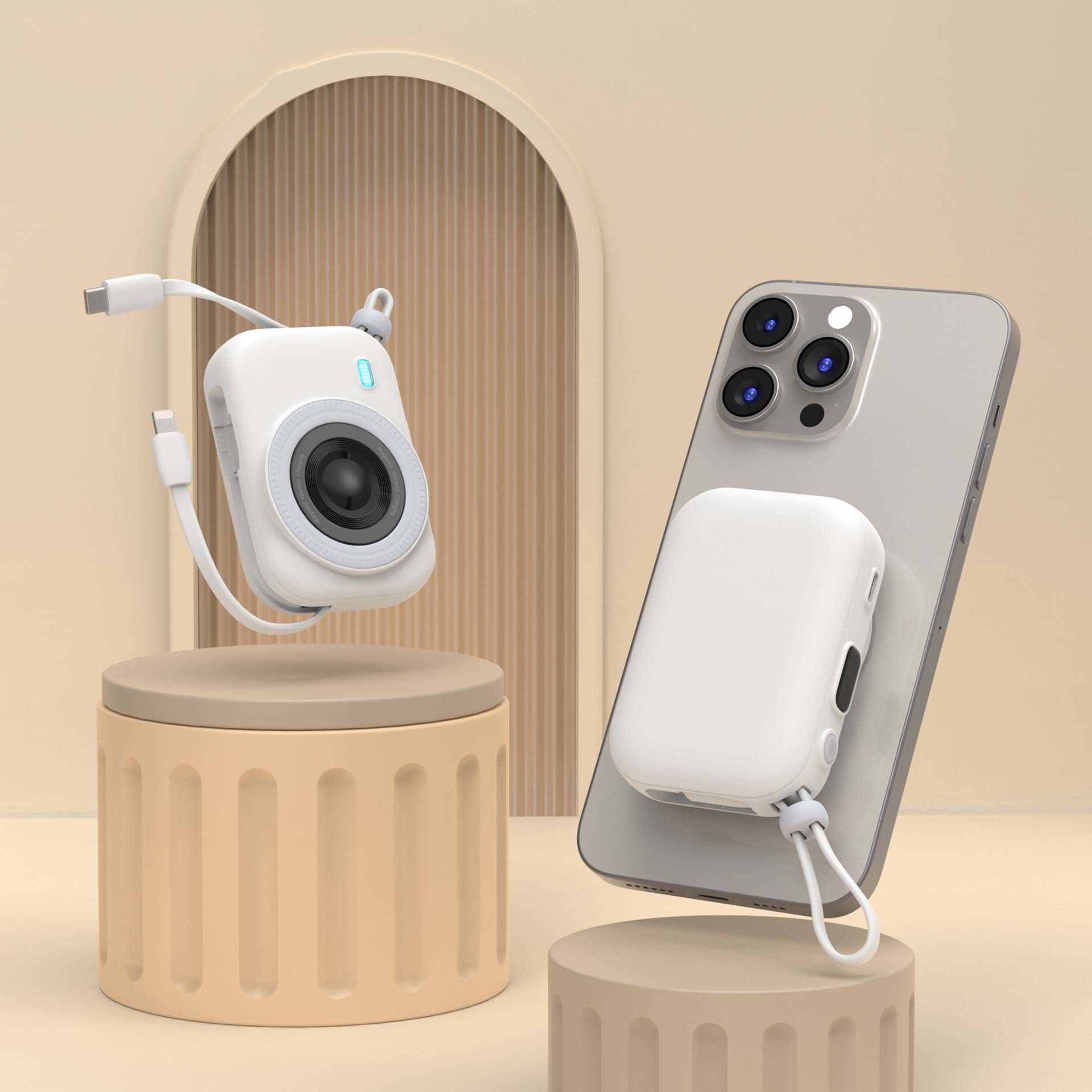 Camera-shaped magnetic mobile power bank