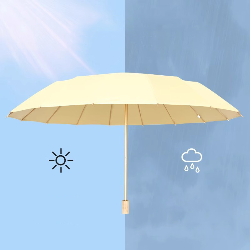 Three-fold colorful plastic folding umbrella