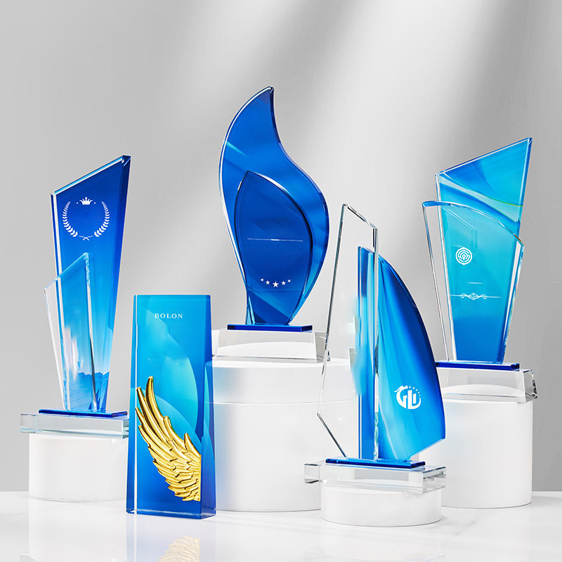 Colorful crystal trophy