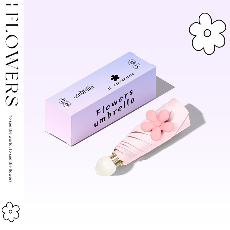 Compact and portable flower folding umbrella