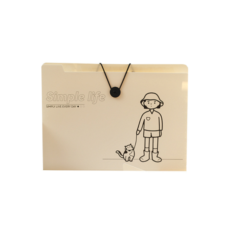 Illustrated tabbed file pouch