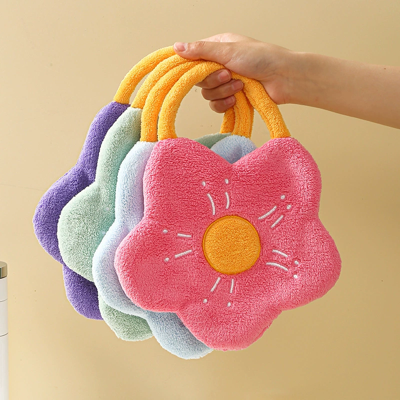 Flower-shaped towel