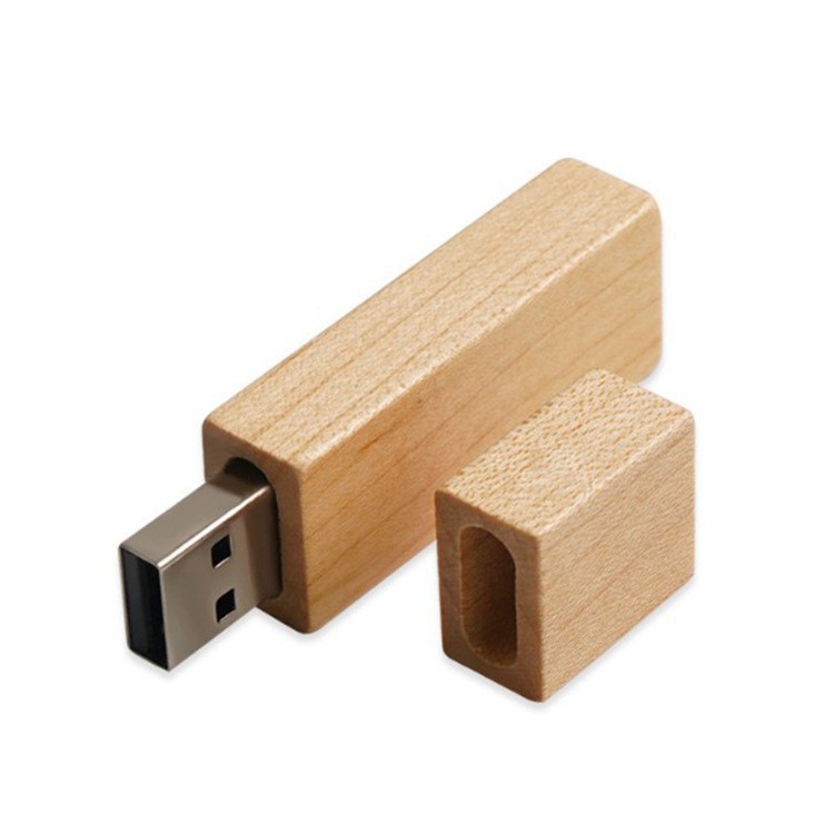 Small square wooden USB
