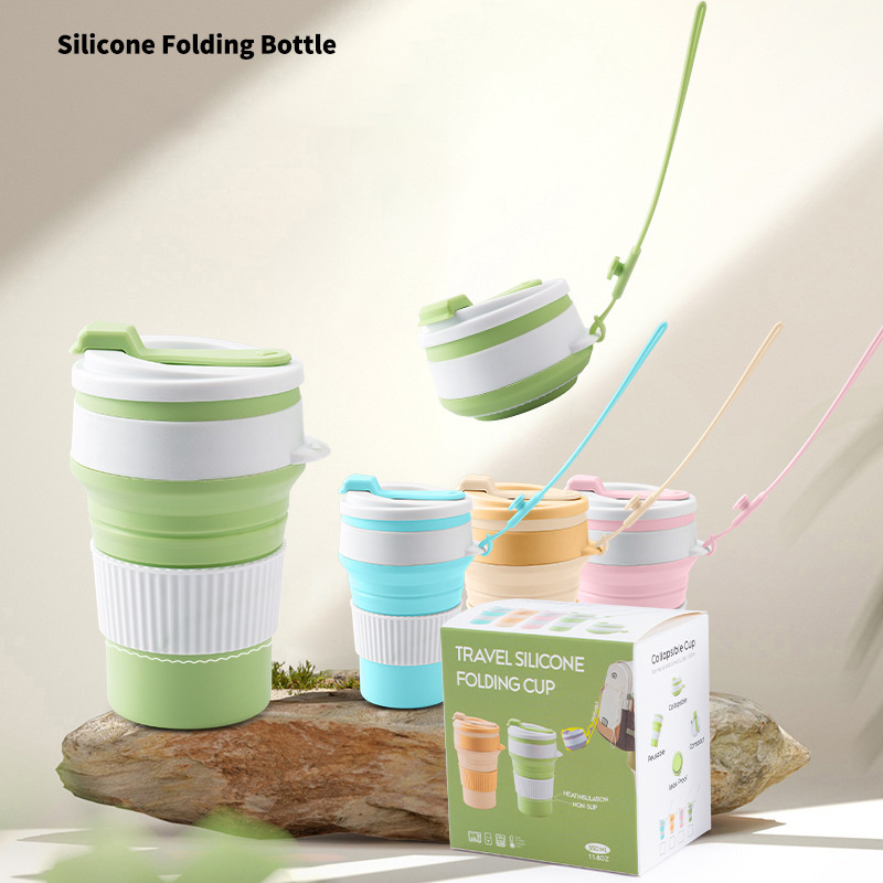 Portable silicone folding cup