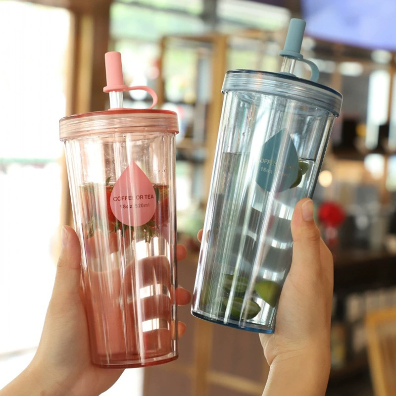 Insulated double-walled transparent water bottle