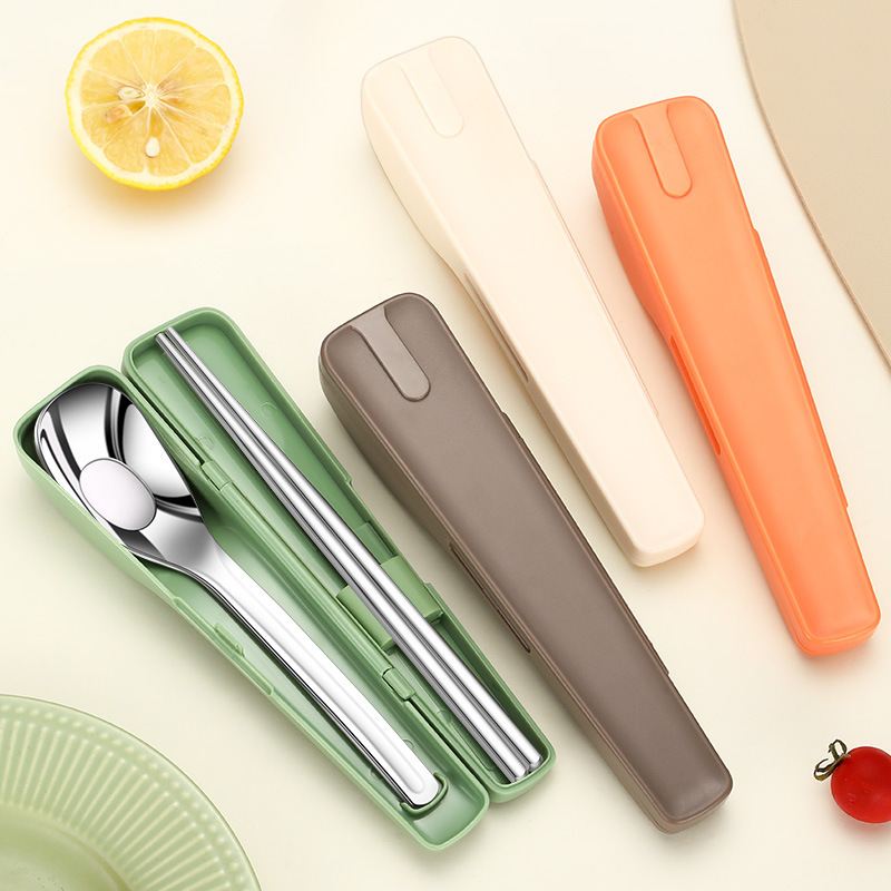 Simple stainless steel portable tableware