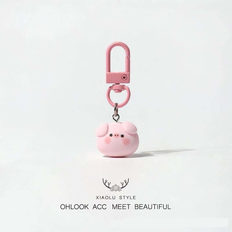 Pink pig keychain