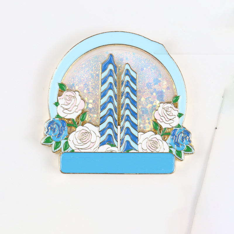 Flowing sand metal magnet sticker