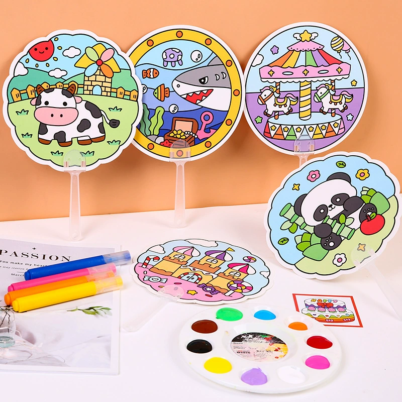 Children's graffiti hand fan