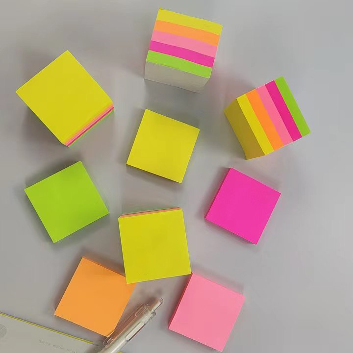 Fluorescent square 5-color memo pad