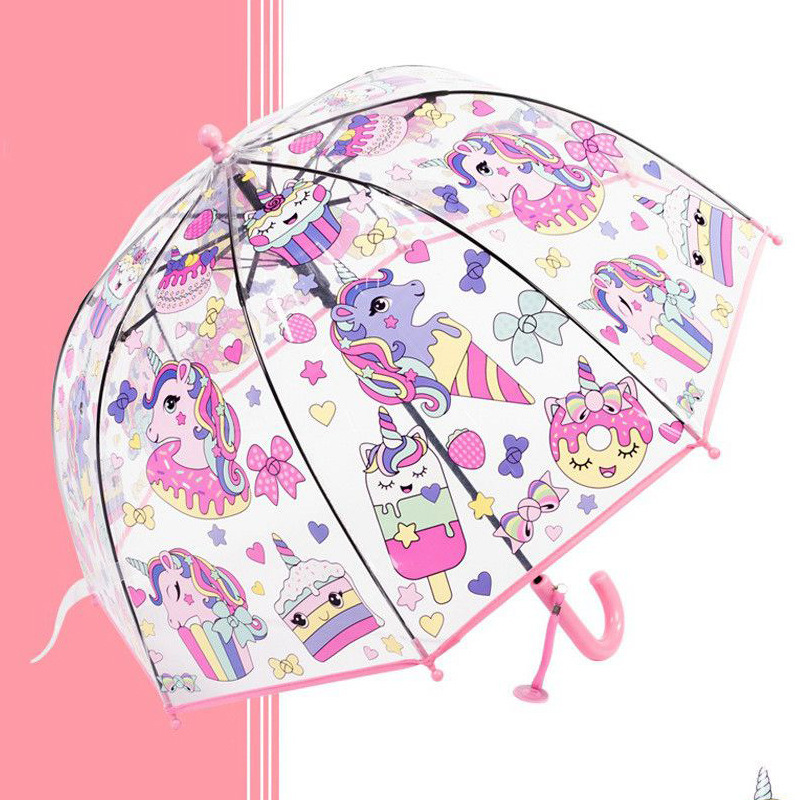 兒童透明長柄雨傘