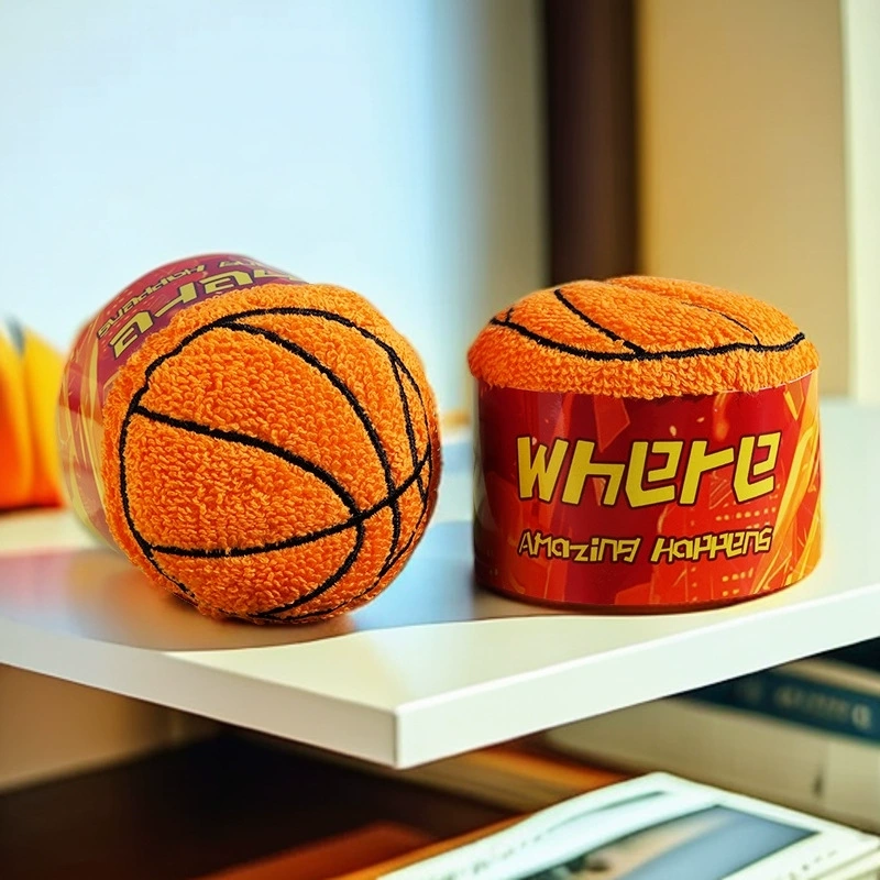 Basketball-shaped towel