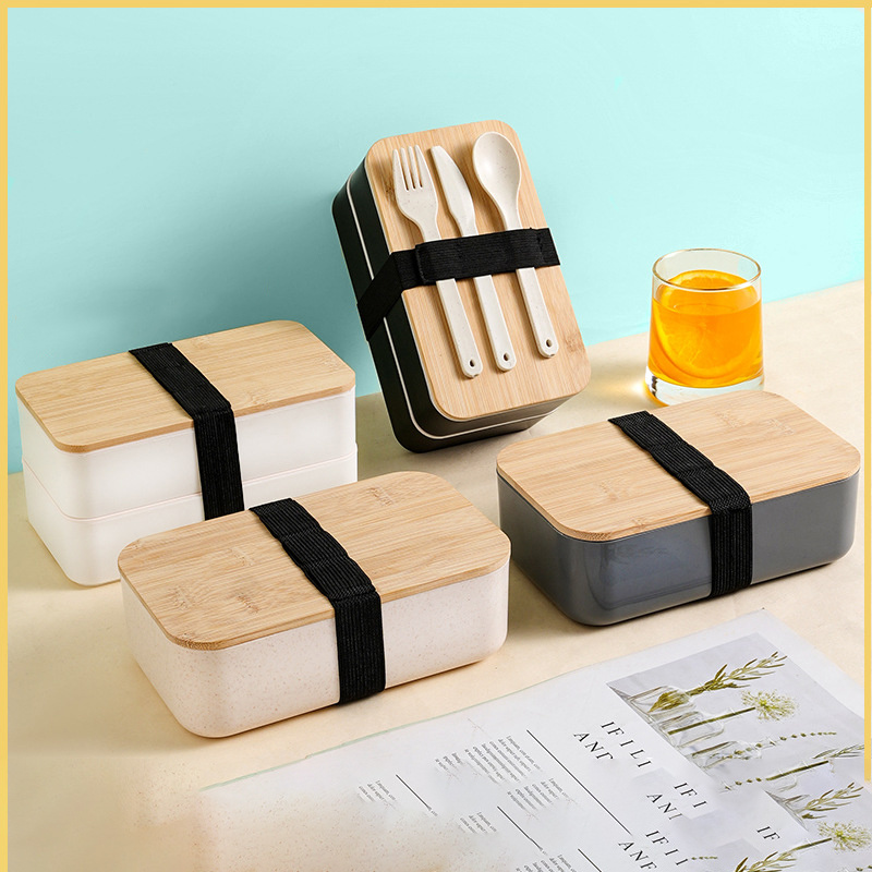 Japanese bamboo lidded lunch box