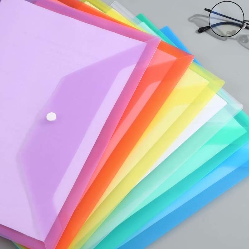 Colorful transparent snap-button bag