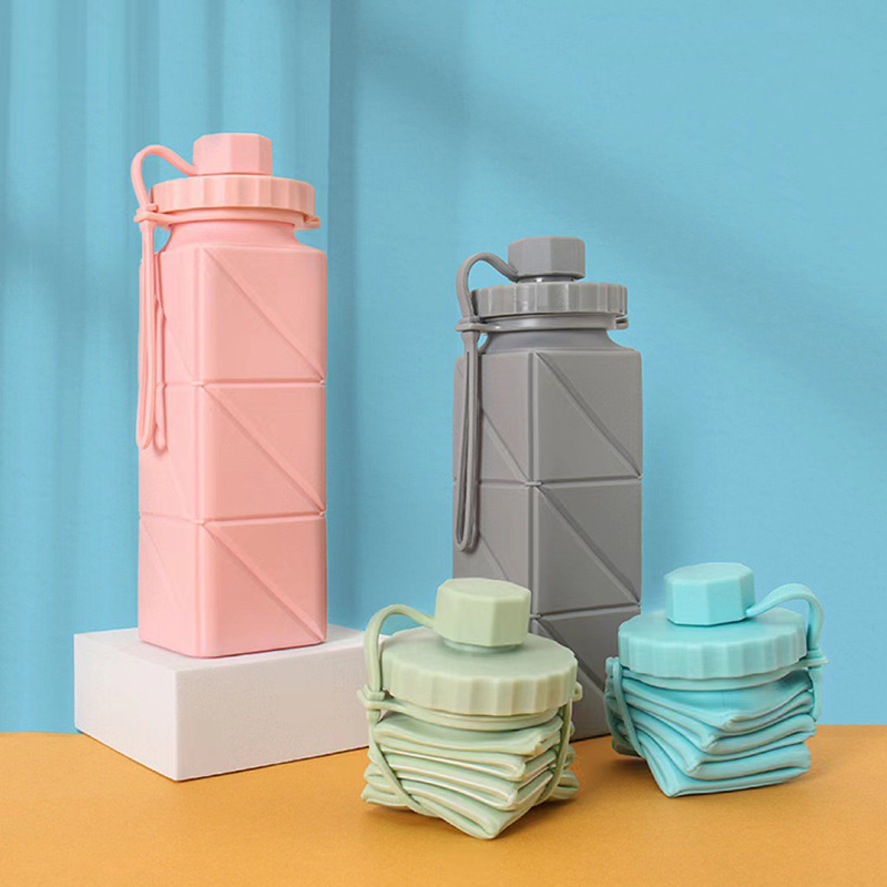 Square portable folding cup