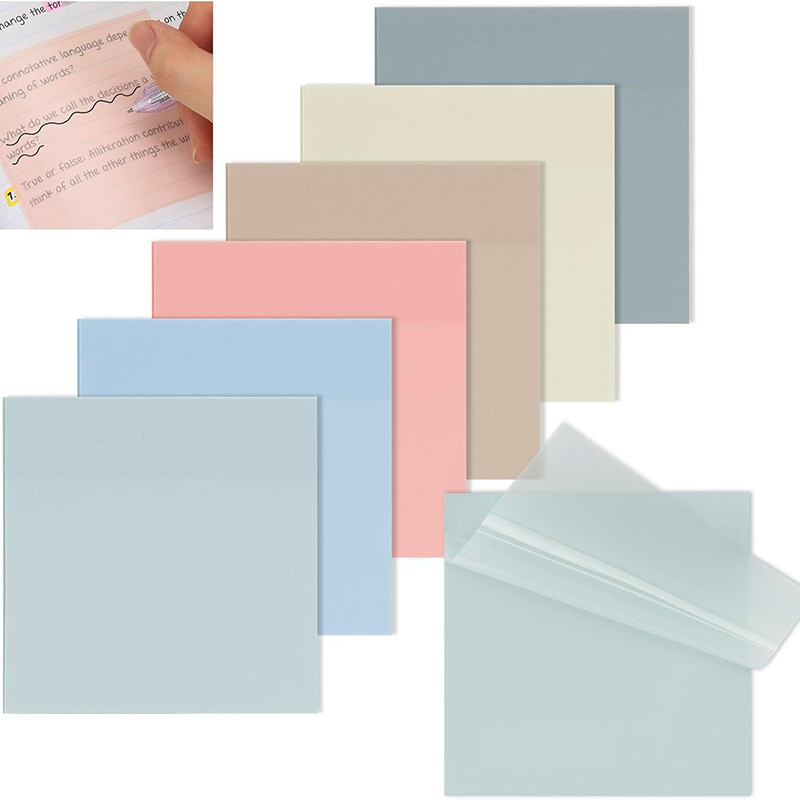 Transparent Morandi PET memo pad
